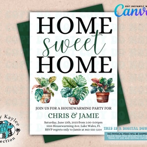 Housewarming Party Invitation Template: Home Sweet Home (Digital Download)