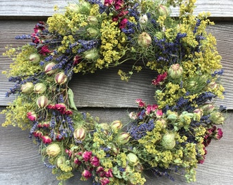 Lavender & rosebud wreath