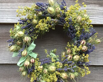 Lavender & love-in-the-mist wreath