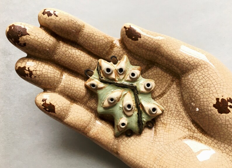 All-Seeing Eyes artisan ceramic connector bead