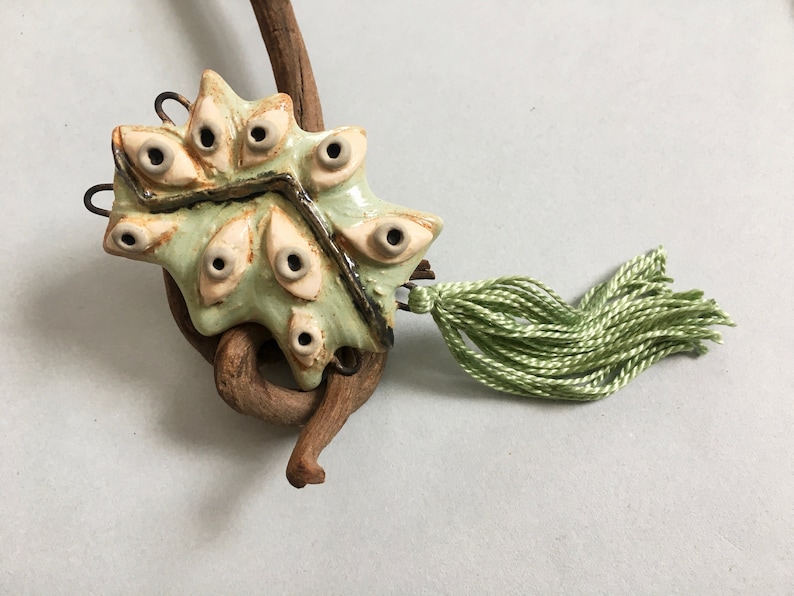 All-Seeing Eyes artisan ceramic connector bead