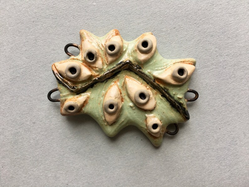 All-Seeing Eyes artisan ceramic connector bead