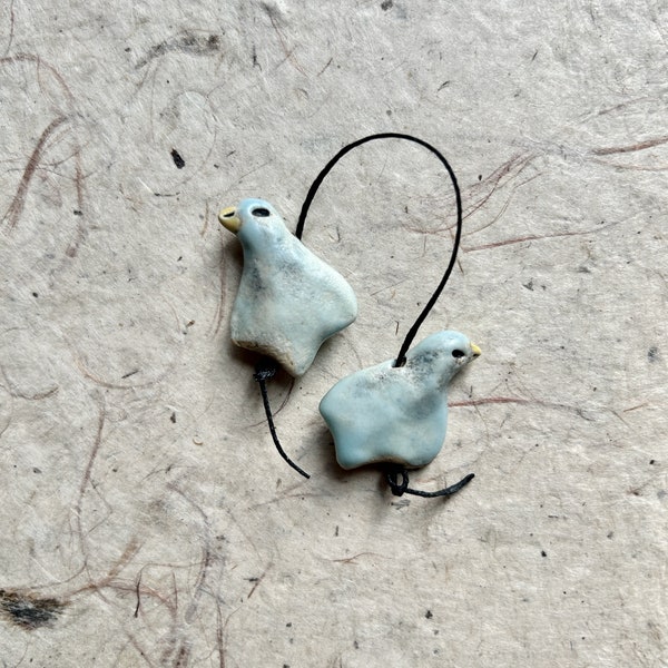 Flying Birds / Artisan Ceramic Birds / Bird Earring Beads / Artisan Ceramic Beads