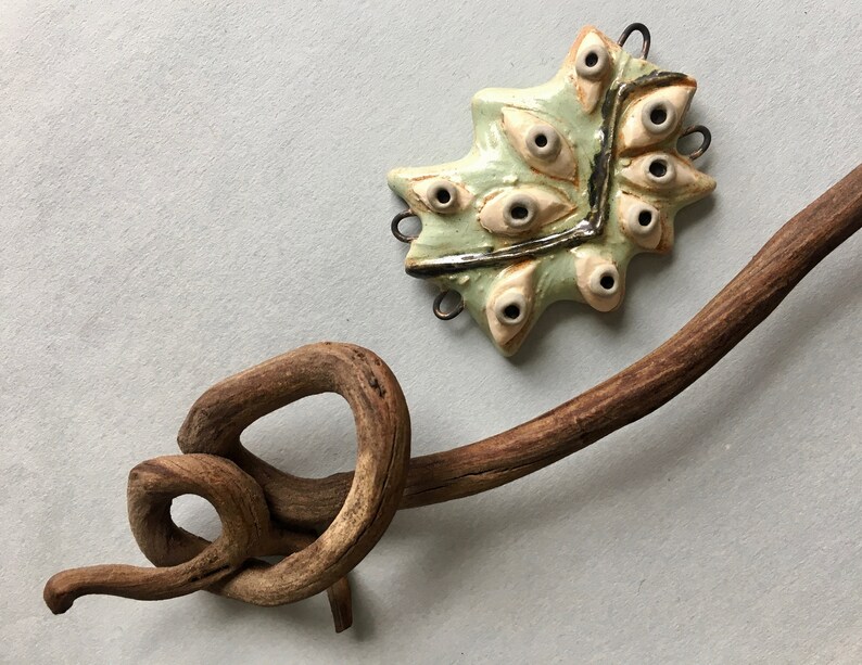 All-Seeing Eyes artisan ceramic connector bead