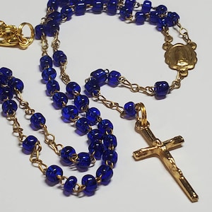 Vintage Rosary Necklace, Spiritual Necklace, Faith Necklace, Jesus Christ, Crucifix Necklace, Catholic Rosary,  Statement of Faith, Jesus