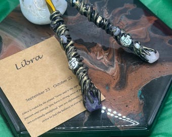 Zodiac Crochet Hook Set: Handcrafted Gemstone Astrology Hooks. Scorpio, Libra, Leo