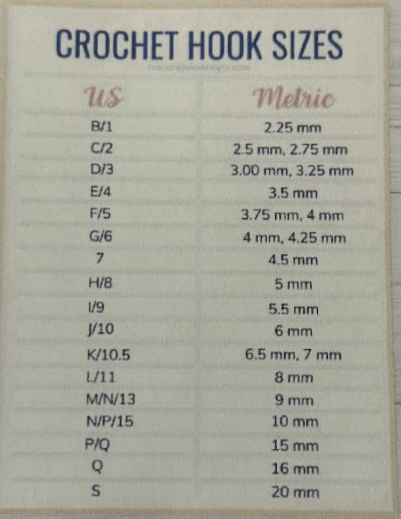 Hook conversion chart to ensure you find the perfect size  Due to differences in devices and screens, there may be slight variations in colors.