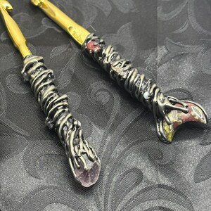 Single, Stone Decorated 10mm Chunky Crochet Hook image 10