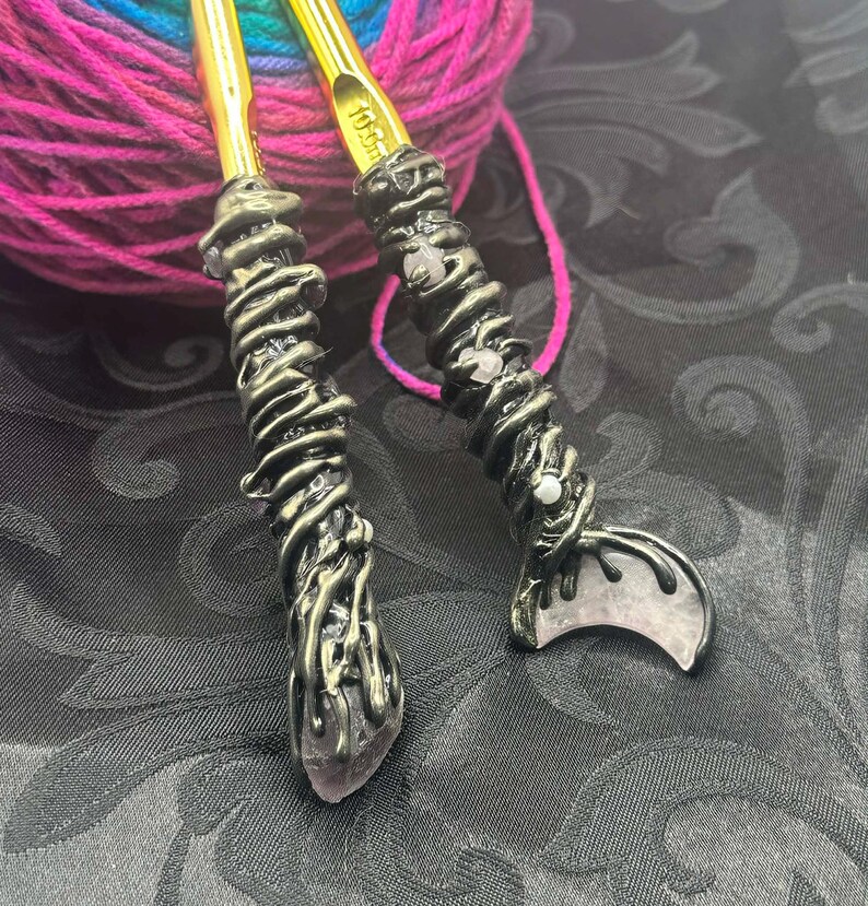 Single, Stone Decorated 10mm Chunky Crochet Hook image 13