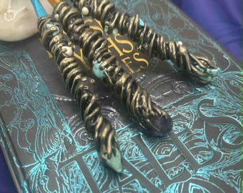 Amethyst, Turquoise, and Seed Pearl Crochet Hook Set