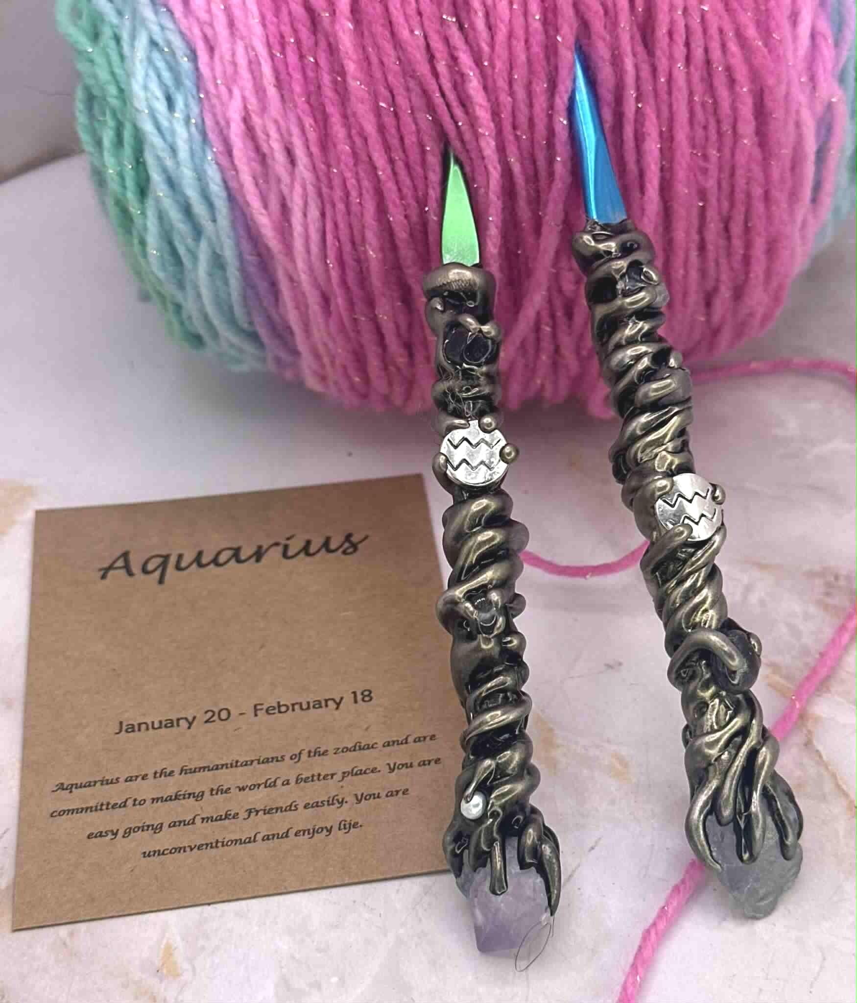 Zodiac Crochet Hook Set Cancer, Gemini, Aquarius