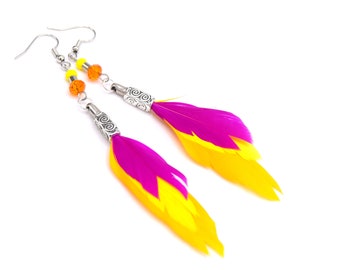 Hateya Feather Earrings - EthnicFeather - Ethnic Jewelry