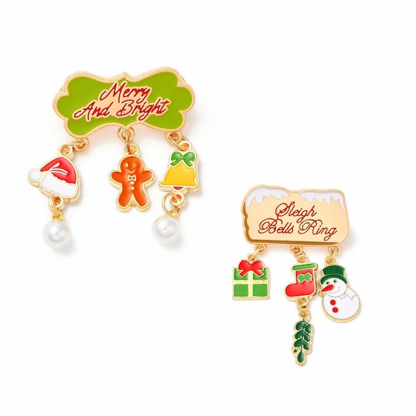 Broche pins de Noël,  bonhomme en pain d'épice, cadeau Noël, accessoires de fêtes, vêtement et de sacs