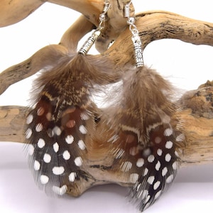Earrings PLUMES Cholena brown and black, jewelry in Native Americans