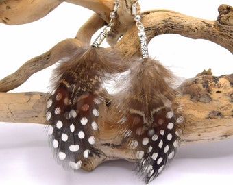 Earrings PLUMES Cholena brown and black, jewelry in Native Americans