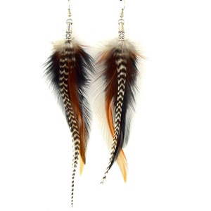 Amarok feather earrings - Ethnic Feather - Ethnic jewelry - Indian jewelry - Boho -