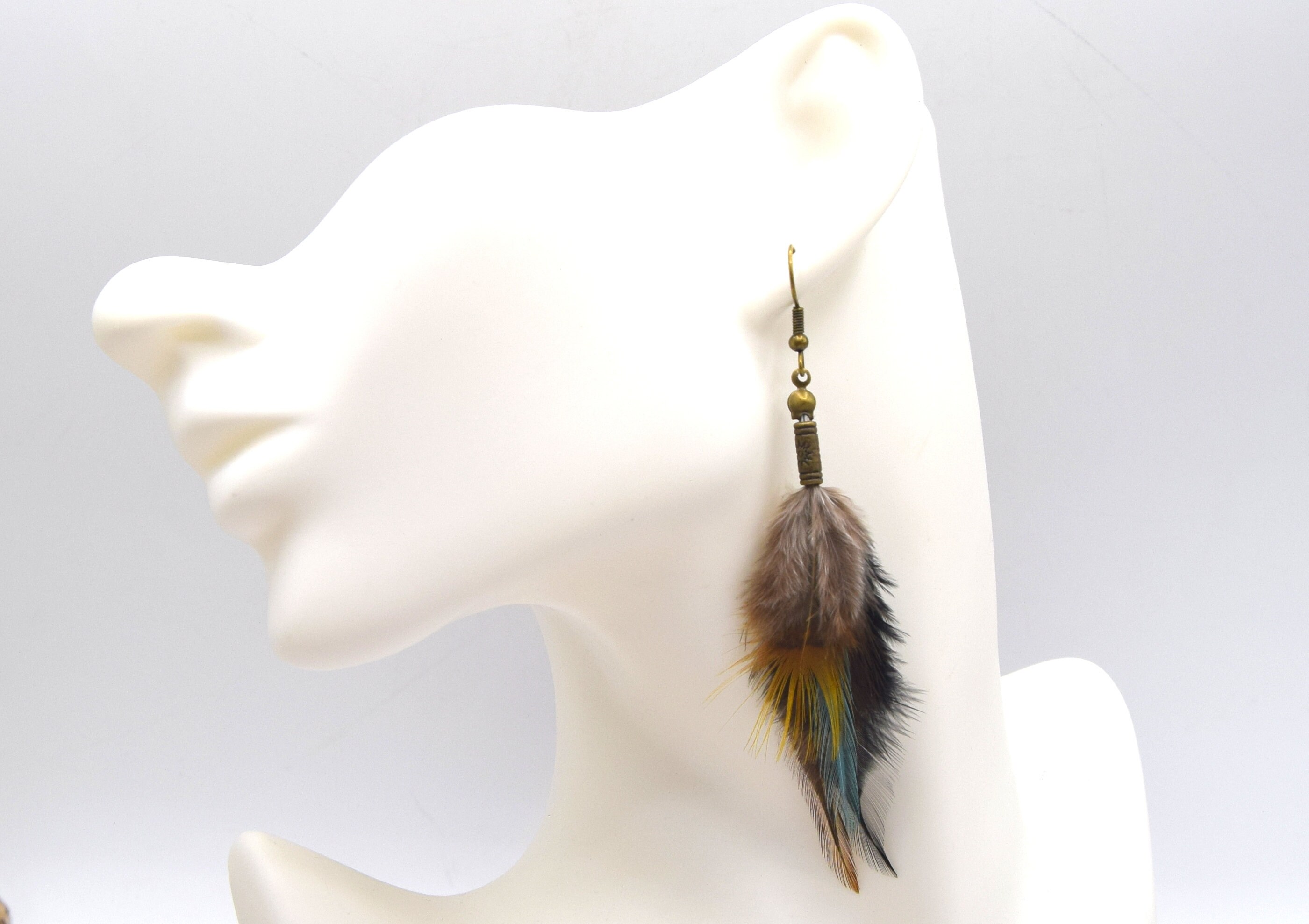 Kishi Feather Earrings - Ethnic Feather - Ethnic Jewelry