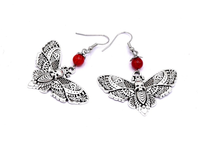 Phoenix moth earrings image 1