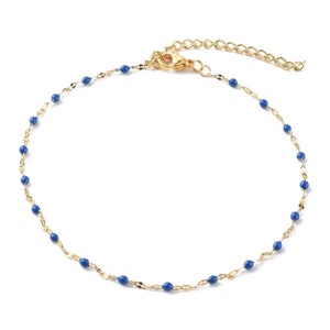 Knöchelarmband Kettenglieder BLAU Edelstahl
