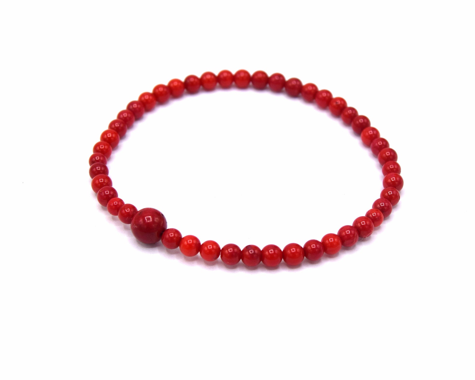 Bracelet Perles Corail Bambou 6 Mm - Marque Phœnix Import, Neuf Avec étiquettes