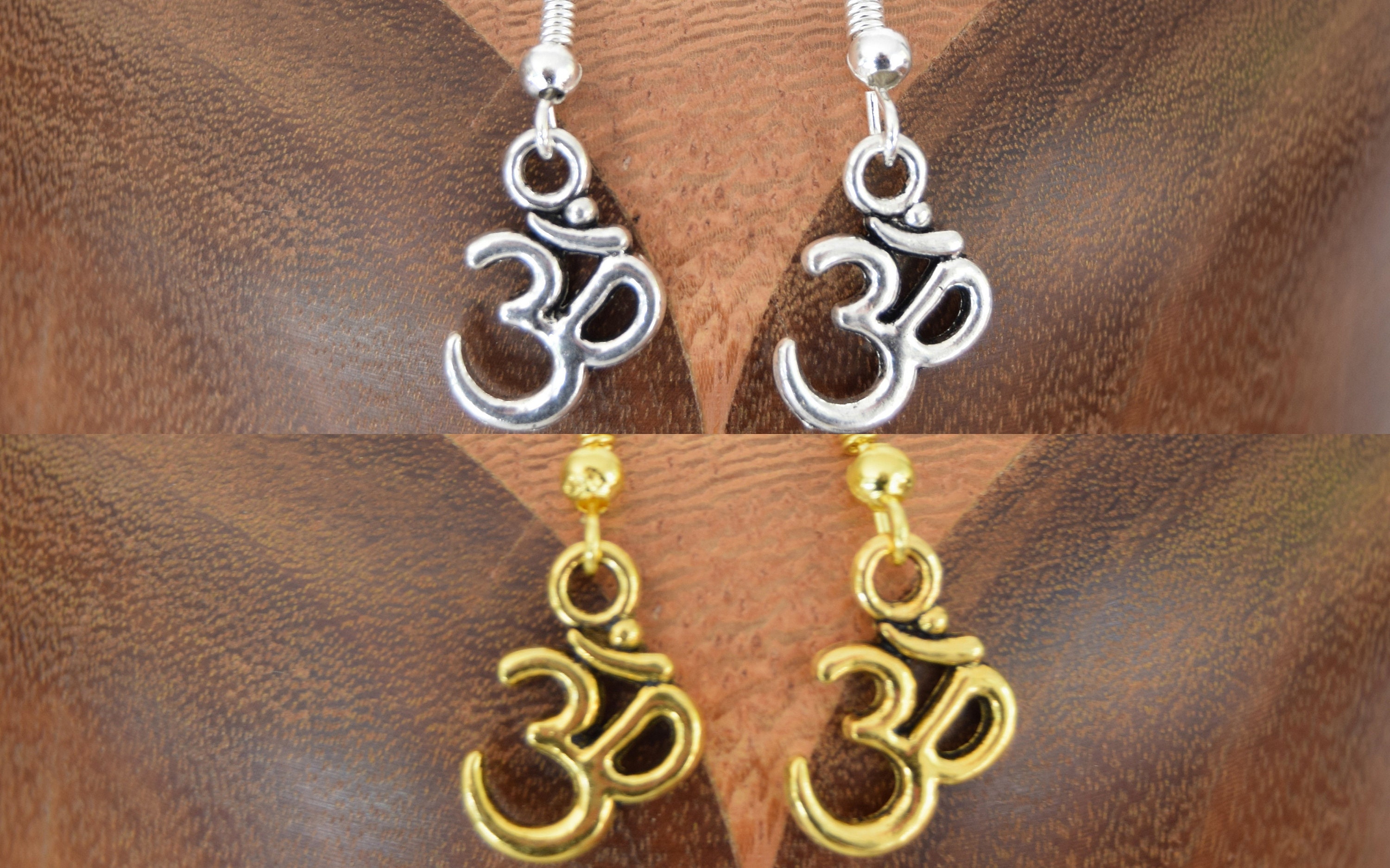 Share 133+ om earrings gold super hot