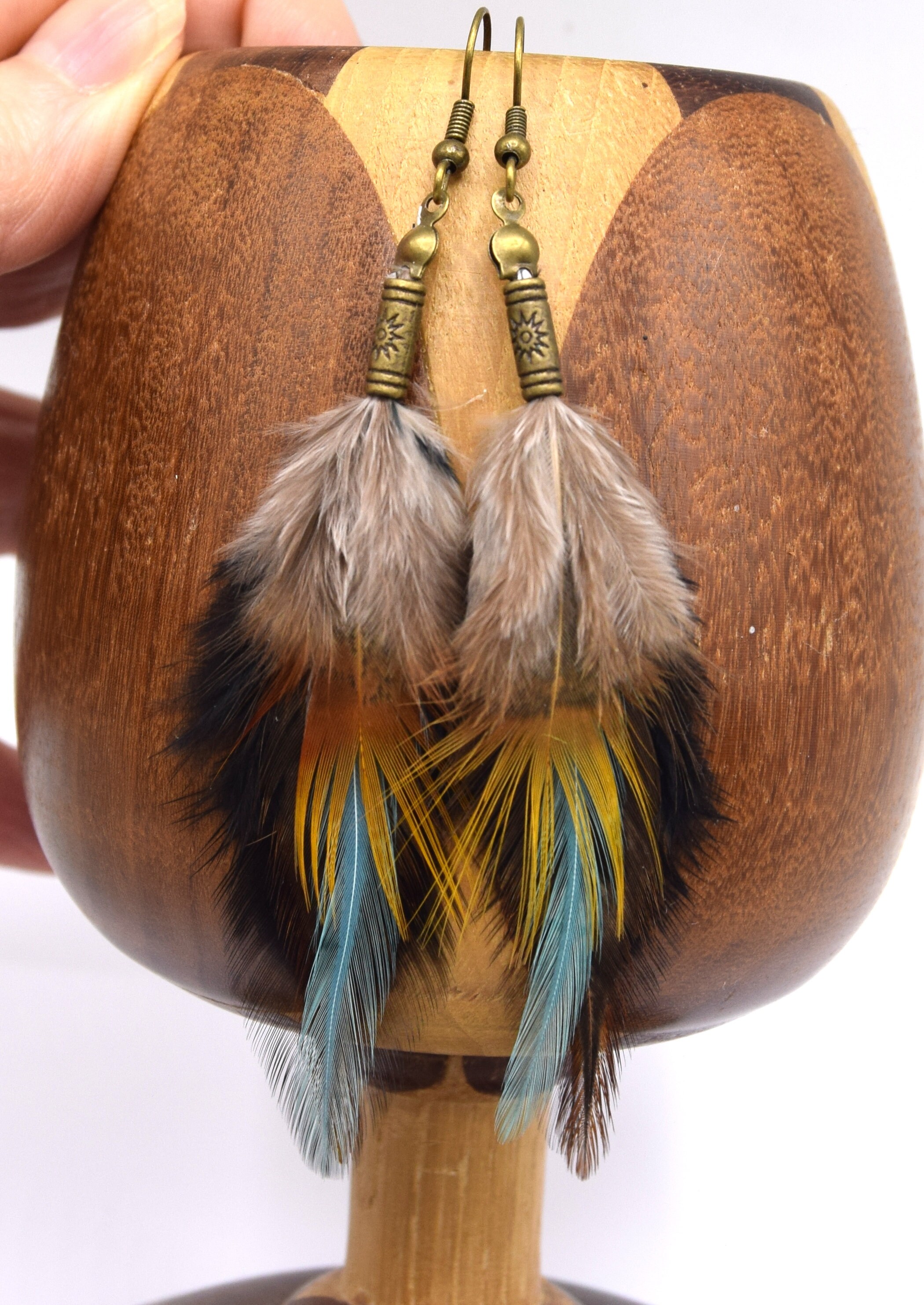 Kishi Feather Earrings - Ethnic Feather - Ethnic Jewelry