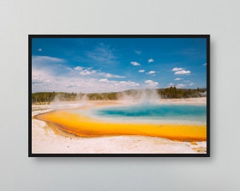 Prismatic Pools, Fine Art Canvas Gallery Wrap, Colorful, Landscape Photography, Grand Prismatic Springs, Yellowstone