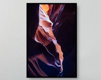 Violet Pass, Fine Art Canvas Gallery Wrap, Vertical Nature Photography, Purple, Colorful, Antelope Canyon, Wall Décor