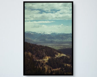 Distant Tetons, Fine Art Canvas Gallery Wrap, Nature Photography, Landscape, Grand Teton Range, Mountain Wall Décor