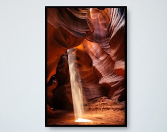 Still Space, Fine Art Canvas Gallery Wrap, Vertical Nature Photography, Colorful Rocks, Antelope Canyon, Wall Décor