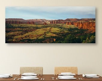 Reef's Edge, Panoramic Canvas Art Print, Landscape Photography, Awesome, Capital Reef National Park, Utah, Orange, Valley, Wall Décor