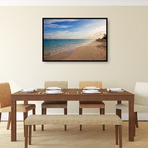 Sea Away, Fine Art Canvas Gallery Wrap, Beach, Ocean Landscape Photography, Oceanside, Sunset, Blue, Tranquil Caribbean Bild 1