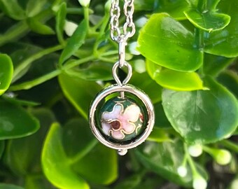 Mini Green Cloisonne Fidget Spinner Necklace