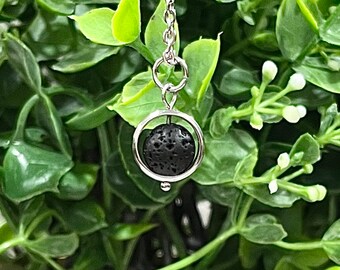 Mini Lava Stone Fidget Spinner Necklace