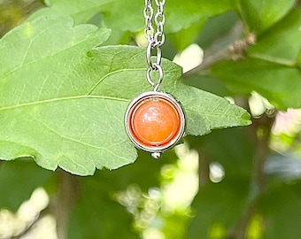 Mini Orange Aventurine Fidget Spinner Necklace