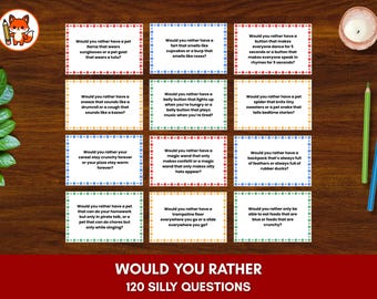 Silly “Would You Rather” Question Cards – Fun Printable Game for Kids & Families