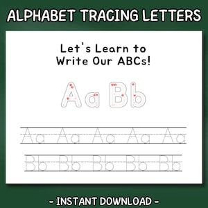 Alphabet Tracing, Handwriting Practice Worksheets, Printable ABC Letter Tracing