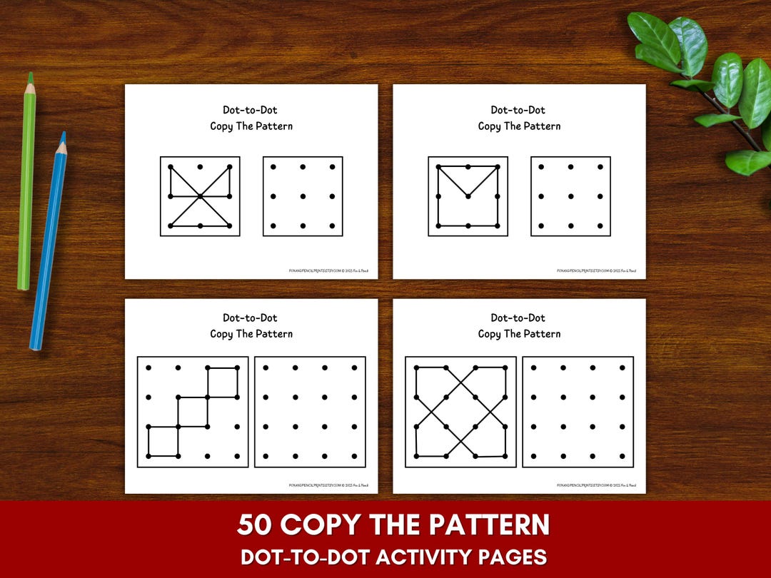 Dot-to-dot Copy the Pattern Worksheets | Visual Motor & Logic Skills ...