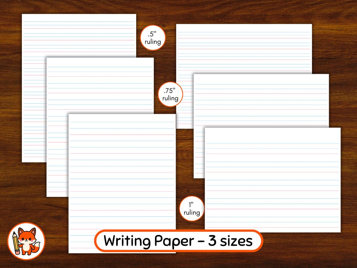 Printable Handwriting Practice Paper: Red & Blue Lined Worksheet (PDF ...