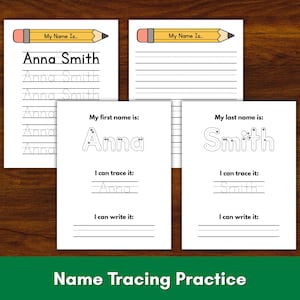 Personalized Name Tracing Worksheet: Handwriting Practice for Kids (Digital Download)