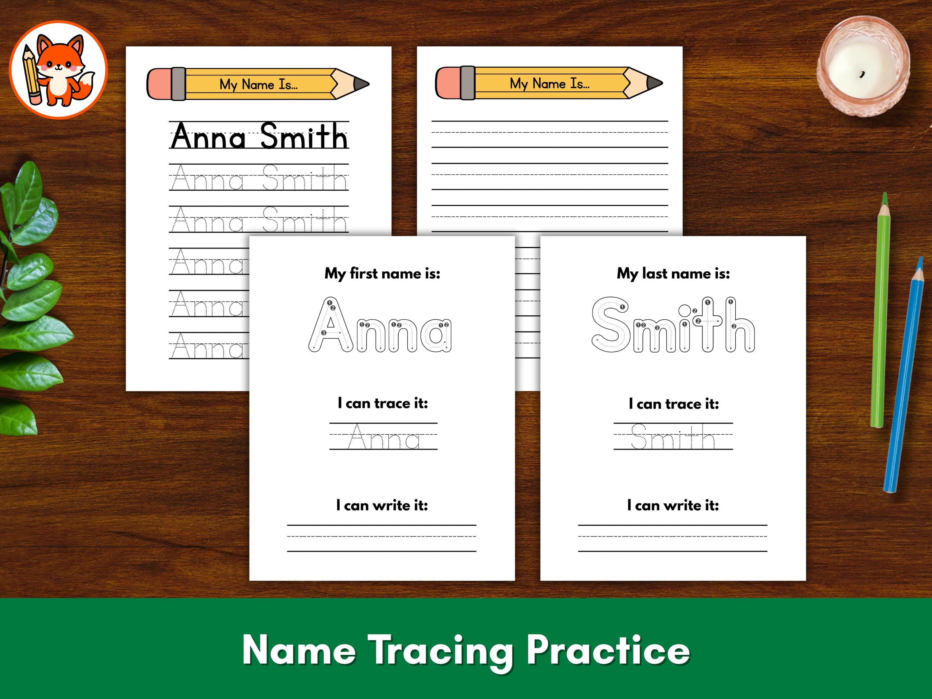 Personalized Name Tracing Worksheet: Handwriting Practice for Kids ...