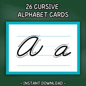 Schreibschrift Alphabet-Karten, druckbare Schreibschrift ABC-Karten, digitaler Download