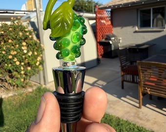 Glass Grape Wine Bottle Topper