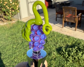 Glass Grape Wine Bottle Topper