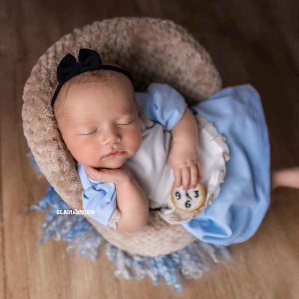 Alice im Wunderland Kleid, Neugeborenen Foto Prop, Requisiten für Mädchen, Baby Neugeborene Fotografie Kleid