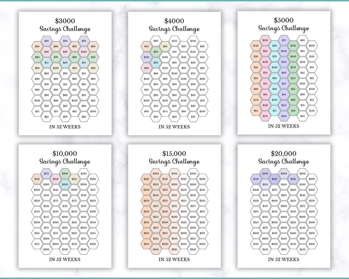 Money Savings Challenge Printable, Saving Tracker Printable, Saving ...
