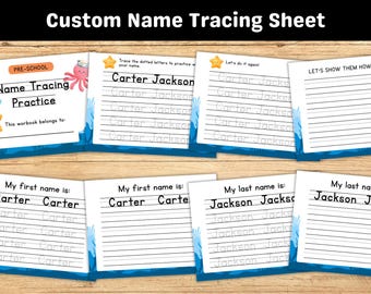 Custom Name Tracing Sheet Handwriting Practice Personalized Name Trace ...