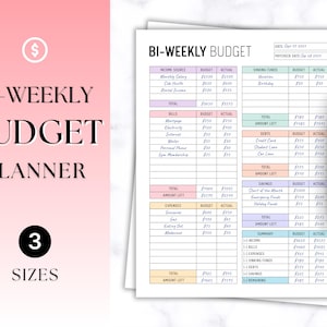Biweekly Budget Planner Printable, Biweekly Budget Tracker, Finance Planner, Paycheck budget Tracker, Personal Budget, Letter, A4, A5