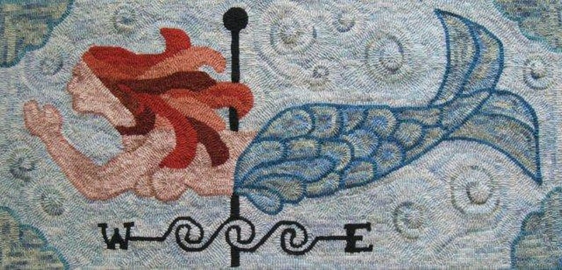 \u2018Wind Nymph\u2019 INSTANT DOWNLOAD Rug Hooking Pattern