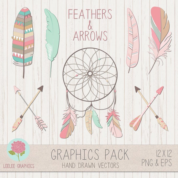 LeeLee Graphics - Clip Art (Feathers and Arrows)